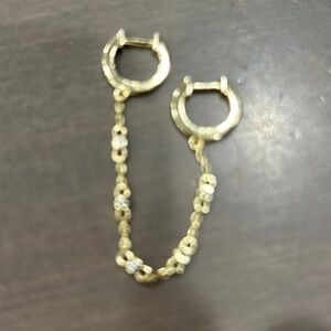 Glaze Jewlery Double Piercing Chain Drop Earrings